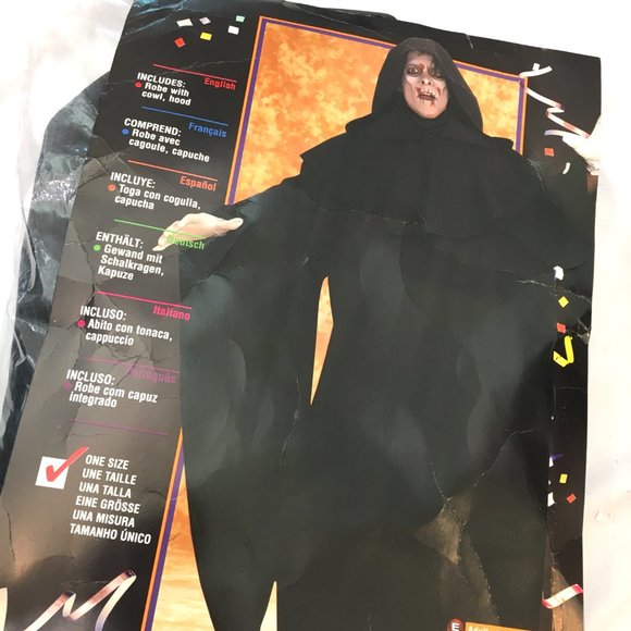 Black Robe Ghoul Halloween  w/ Cowled Hood Rubies #15388 NWT NOS - Picture 1 of 14